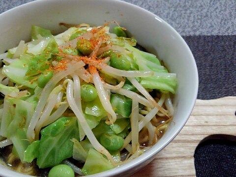 枝豆キャベもやほうれん草のバター炒め味噌ラーメン☆